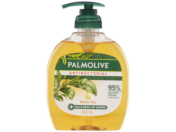 Palmolive Antibacterial Liquid Hand Wash Soap 250mL, White Tea Pump, No Parabens Phthalates or