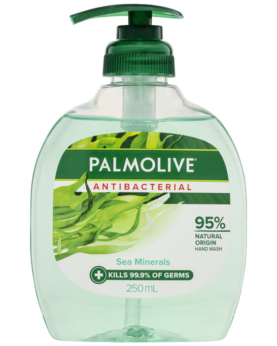 Palmolive Antibacterial Liquid Hand Wash Soap 250mL, Sea Minerals Pump, No Parabens Phthalates or