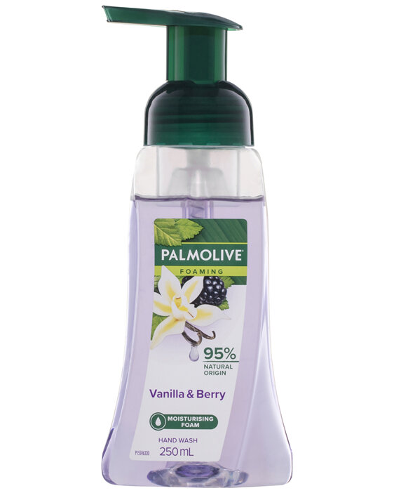Palmolive Foaming Hand Wash Soap 250mL, Vanilla & Berry Pump, No Parabens Phthalates or Alcohol