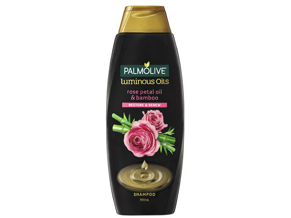 Palmolive Luminous Oils Hair Shampoo, 350mL, Rose Petal Oil and Bamboo, Restore and Renew