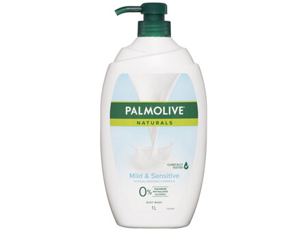 Palmolive Naturals Body Wash 1L Mild & Sensitive Soap Free Shower Gel, Clinically Tested, Non