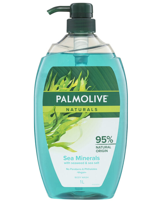 Palmolive Naturals Body Wash, 1L, Sea Minerals with Seaweed and Sea Salt, No Parabens
