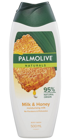 Palmolive Naturals Body Wash, 500mL, Milk and Honey, with Moisturising Milk, No Parabens Phthalates
