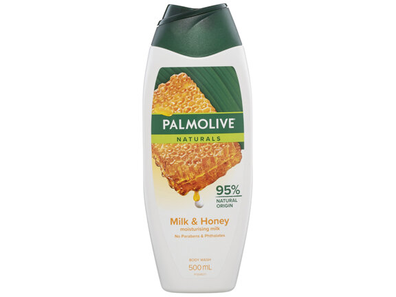 Palmolive Naturals Body Wash, 500mL, Milk and Honey, with Moisturising Milk, No Parabens Phthalates