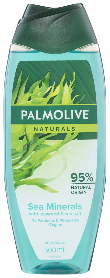 Palmolive Naturals Body Wash, 500mL, Sea Minerals with Seaweed and Sea Salt, No Parabens