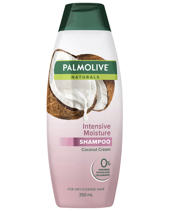 Palmolive Naturals Hair Shampoo, 350mL, Intensive Moisture with Coconut Cream, For Coarse or Dry