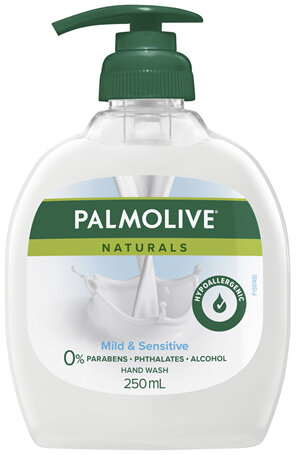 Palmolive Naturals Hypoallergenic Liquid Hand Wash Soap 250mL Mild & Sensitive Pump, No Parabens