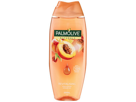 Palmolive Naturals Revitalising Body Wash Peach & Rose Soap Free 500mL