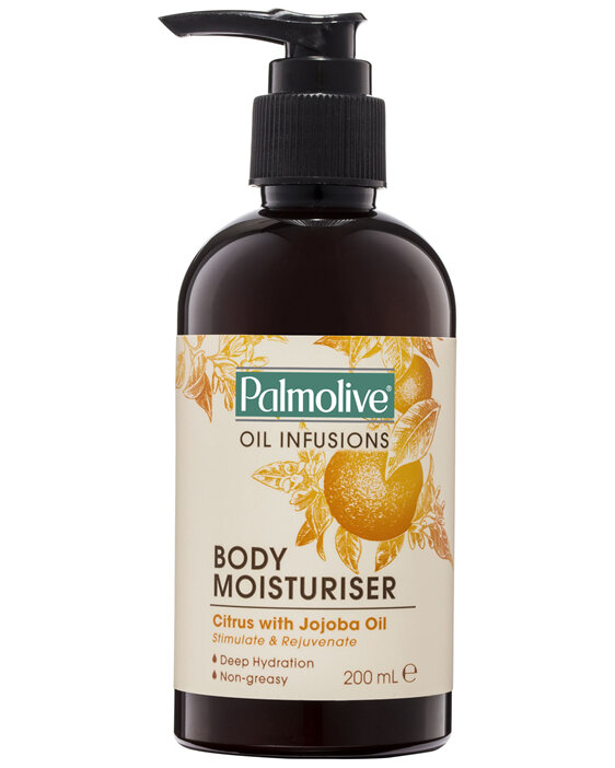 Palmolive Oil Infusions Stimulate & Rejuvenate Body Moisturiser Citrus with Jojoba Oil Pump 200mL