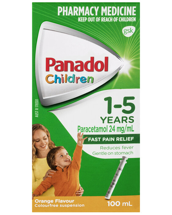 Panadol Children 1-5 years Colourfree Suspension, Orange Flavour, 100ml