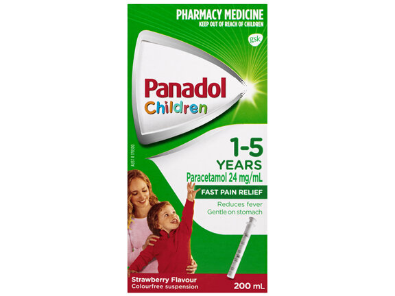 Panadol Children 1-5 years Colourfree Suspension, Strawberry Flavour, 200ml