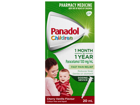 Panadol Children 1 Month – 1 Year Colourfree liquid, 20ml