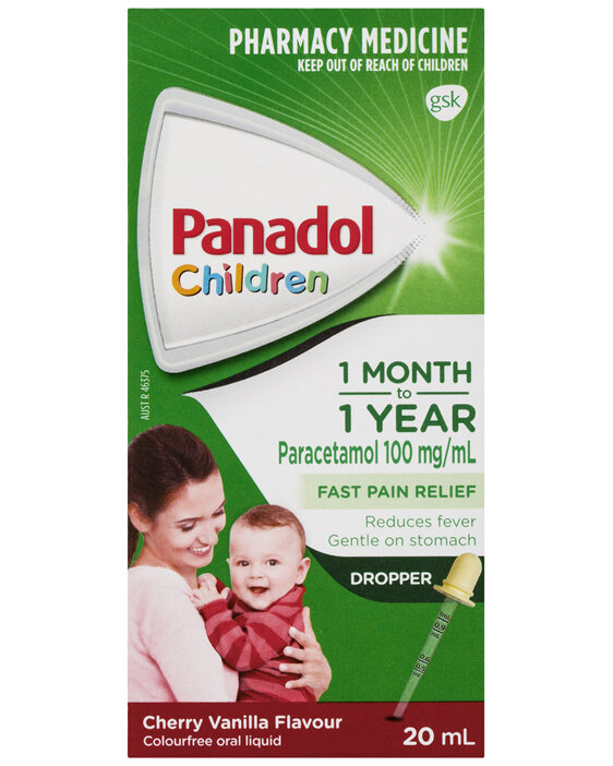 Panadol Children 1 Month to 1 Year Baby Drops with Dropper, Fever & Pain Relief, 20 mL
