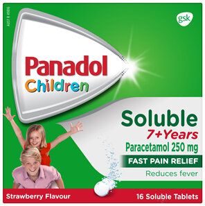 Panadol Children 7+ Years Soluble Tablets Strawberry 16 Pack