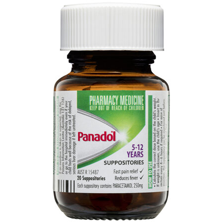 Panadol Children’s 5-12 Years Suppositories 250mg 20 Pack