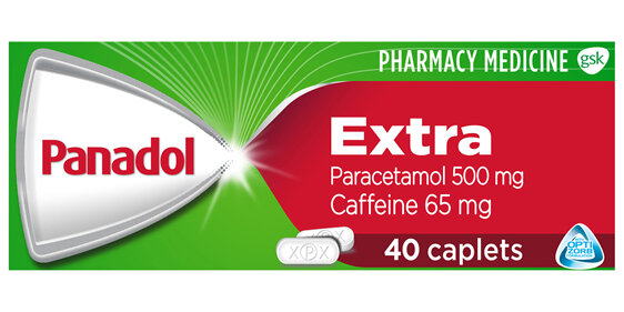 Panadol Extra for Pain Relief, Paracetamol & Caffeine -  500mg 40 Caplets