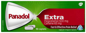 Panadol Extra for Pain Relief, Paracetamol & Caffeine - 500mg 10 Caplets