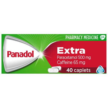 Panadol Extra for Pain Relief, Paracetamol & Caffeine -  500mg 40 Caplets