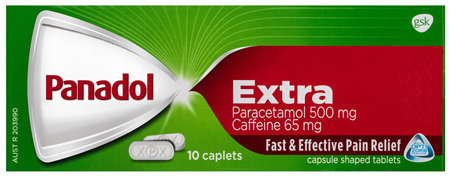 Panadol Extra with Optizorb, Paracetamol Pain Relief Caplets, 10