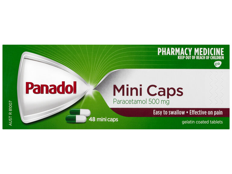Panadol Mini Caps For Pain Relief, Paracetamol - 500 Mg 48 Mini Caps - Moorebank Day & Night Pharmacy