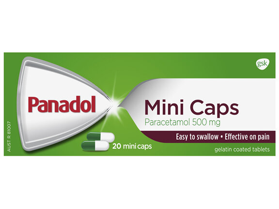 Panadol Mini Caps for Pain Relief, Paracetamol - 500 mg 20 Mini Caps