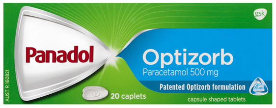 Panadol Optizorb Paracetamol 500mg 20 Caplets