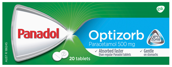 Panadol Optizorb Paracetamol 500mg 20 Tablets