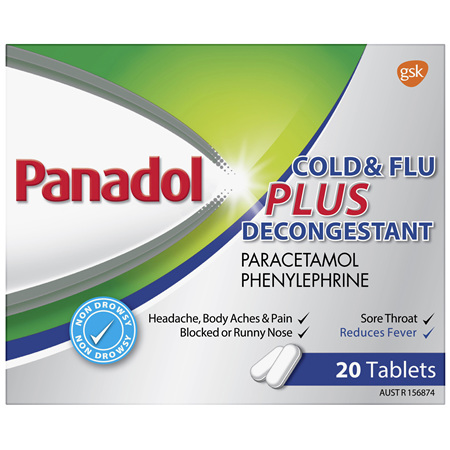 Panadol Plus Cold & Flu Decongestant 20 Tablets
