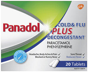 Panadol Plus Cold & Flu Decongestant 20 Tablets