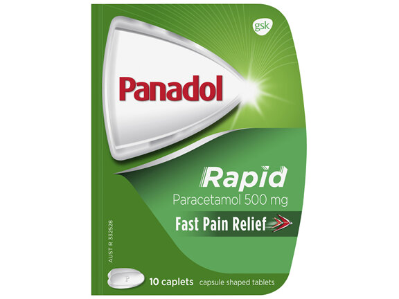 Panadol Rapid for Pain Relief, Paracetamol - 500mg 10 Caplets