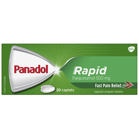 Panadol Rapid for Pain Relief, Paracetamol - 500mg 20 Caplets