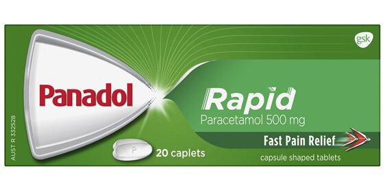 Panadol Rapid for Pain Relief, Paracetamol - 500mg 20 Caplets