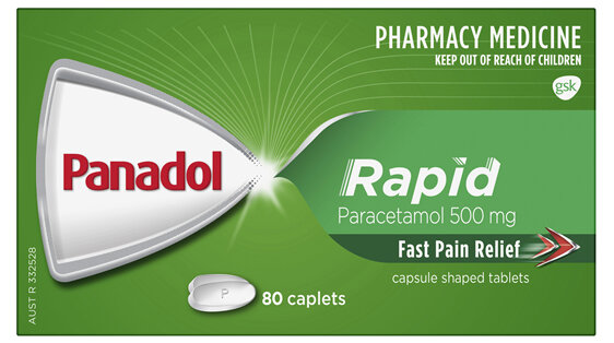 Panadol Rapid for Pain Relief Paracetamol - 500mg 80 Caplets