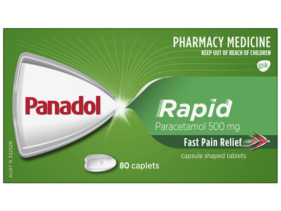 Panadol Rapid for Pain Relief Paracetamol - 500mg 80 Caplets