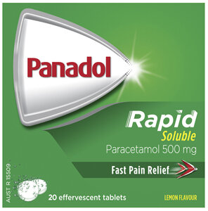 Panadol Rapid Soluble for Pain Relief, Paracetamol - 500mg 20 effervescent tablets