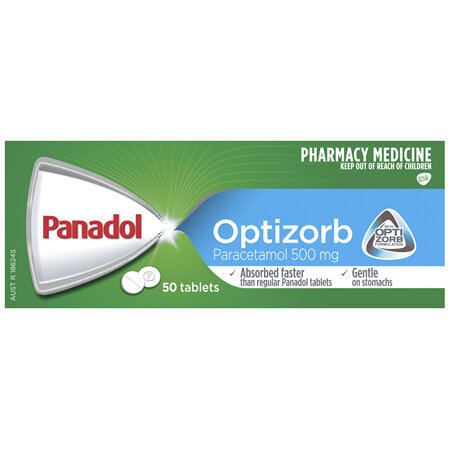 Panadol with Optizorb for Pain Relief, Paracetamol - 500mg 50 Tablets