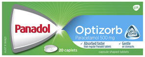 Panadol with Optizorb for Pain Relief, Paracetamol - 500mg 20 Caplets