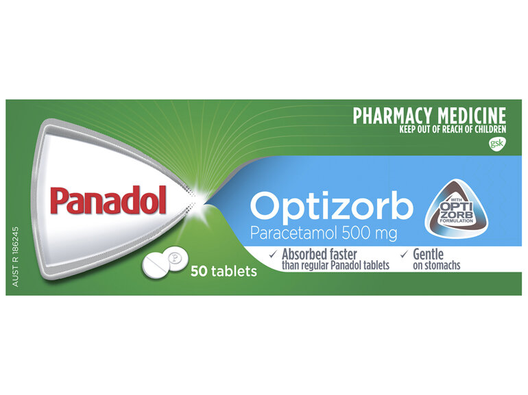 Panadol with Optizorb for Pain Relief, Paracetamol - 500mg 50 Tablets