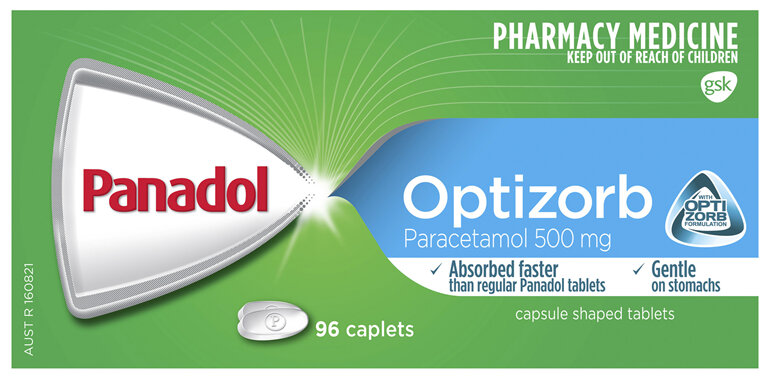 Panadol with Optizorb for Pain Relief, Paracetamol - 500mg 96 Caplets