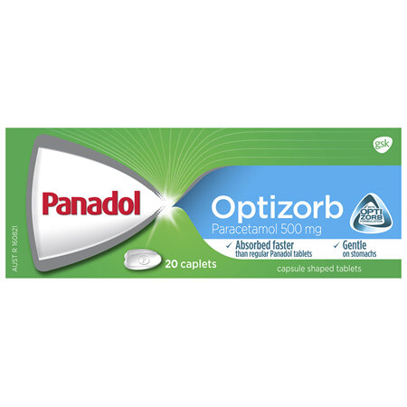 Panadol with Optizorb for Pain Relief, Paracetamol - 500mg 20 Caplets