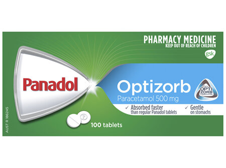 Panadol with Optizorb for Pain Relief, Paracetamol - 500mg 100 Tablets