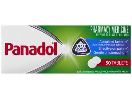 Panadol with Optizorb, Paracetamol Pain Relief Tablets, 50