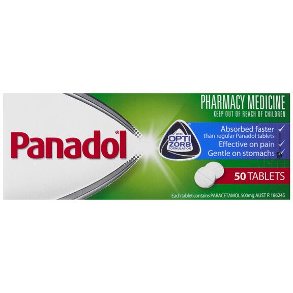 Panadol with Optizorb, Paracetamol Pain Relief Tablets, 50