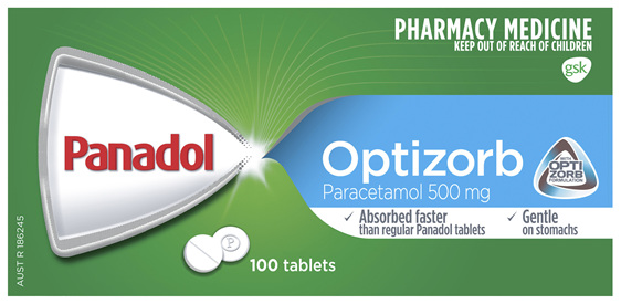 Panadol with Optizorb, Paracetamol Pain Relief Tablets, 100