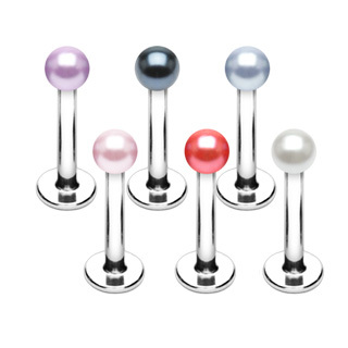 Pearl Coloured Labret Bars
