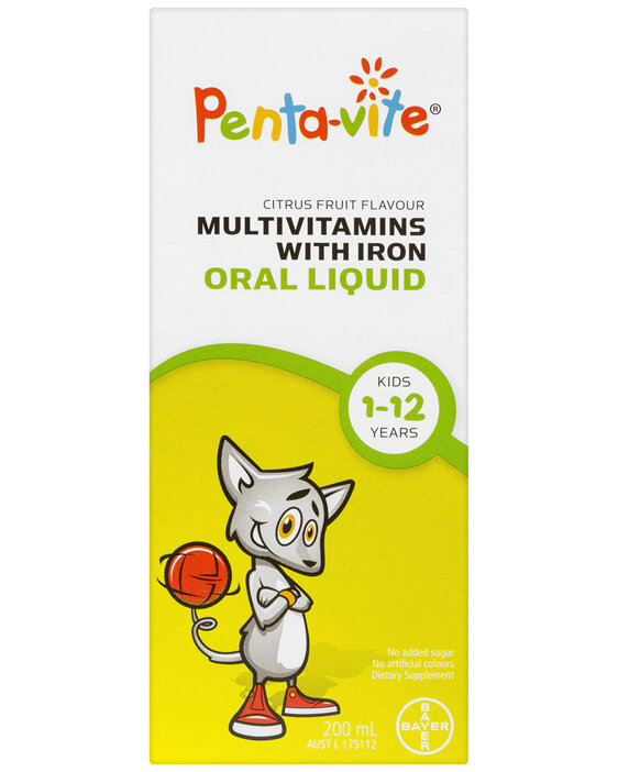 Penta-Vite Oral Liquid Multivitamins with Iron 200mL