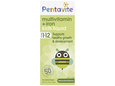 Pentavite Multivitamin + Iron Kids Liquid 100mL