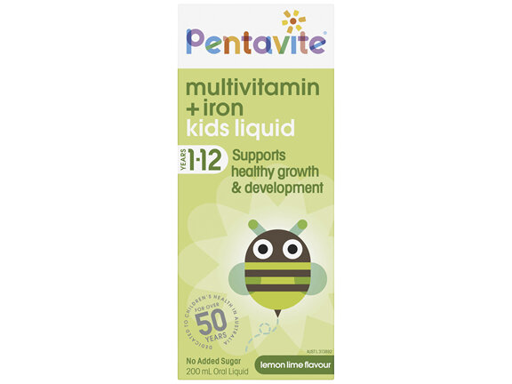 Pentavite Multivitamin + Iron Kids Liquid 200mL