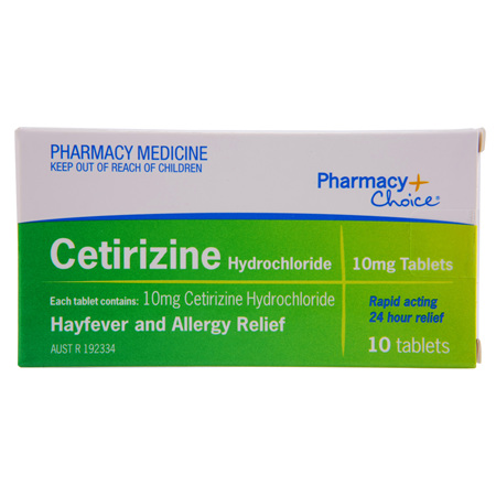 Pharmacy Choice -  Cetirizine Hayfever & Allergy Relief 10 Tablets
