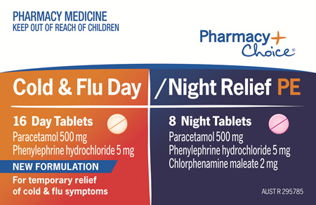 Pharmacy Choice -  Cold & Flu Day & Night PE 24 Tablets